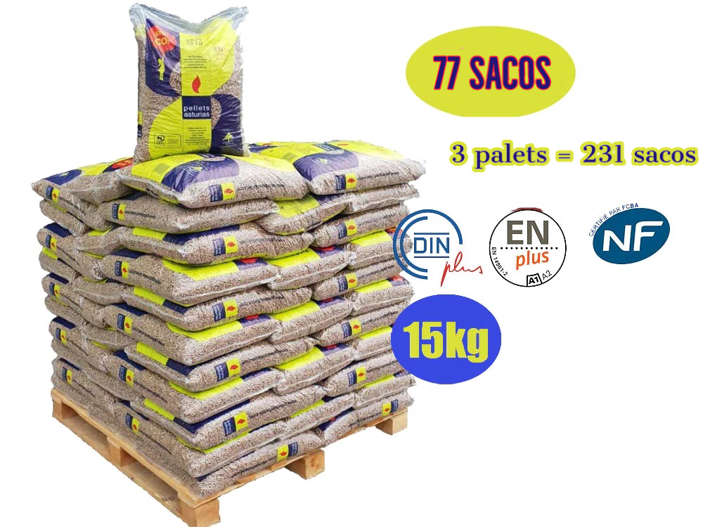 Pellets asturias – 3 Palets - 231 Sacos de 15kg